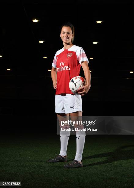 Arsenal Women Unveil New Signing Viktoria Schnaderbeck at London Colney on May 22, 2018 in St Albans, England.