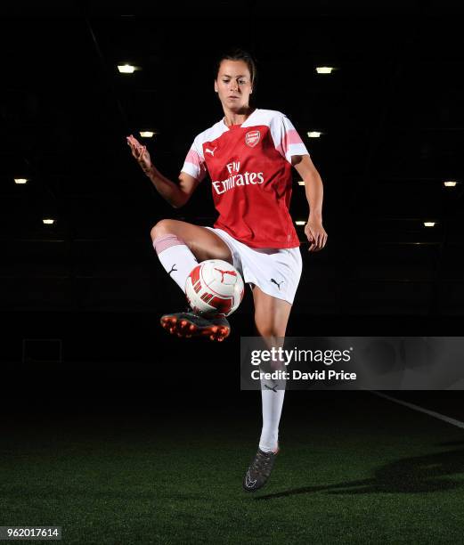 Arsenal Women Unveil New Signing Viktoria Schnaderbeck at London Colney on May 22, 2018 in St Albans, England.