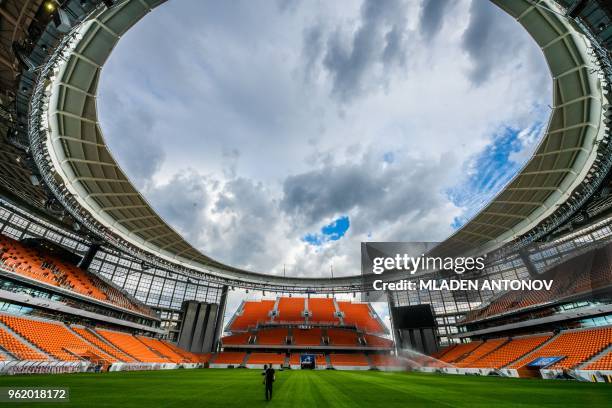 View of Ekaterinburg Arena in Yekaterinburg on May 24, 2018. - The 35,000-seater stadium will host four group matches of the 2018 FIFA World Cup.