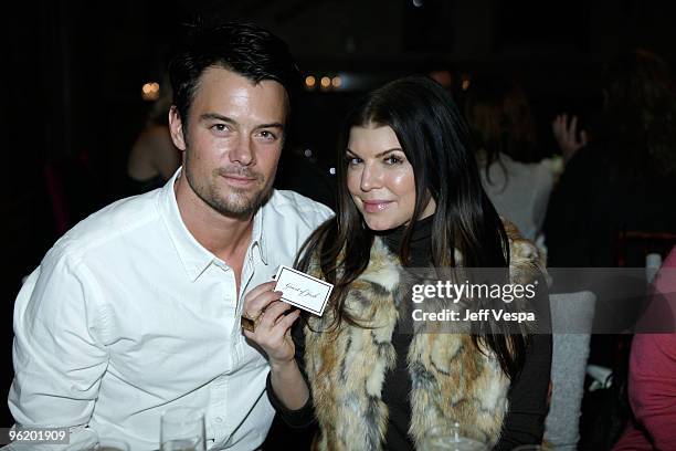 Actor Josh Duhamel and singer Fergie Ferguson attend "The Romantics" dinner hosted by Magnasconi at Stein Erickson Lodge on January 26, 2010 in Park...