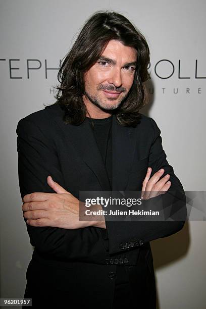 Designer Stephane Rolland poses as he arrives at the Stephane Rolland Haute Couture show as part of the Paris Fashion Week S/S 2010 at Cite de...