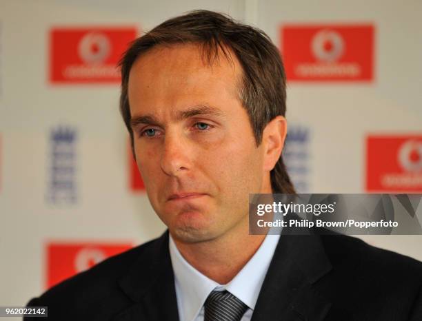 Michael Vaughan of England announces his retirement as captain of the England team at the ECB National Performance Centre, Loughborough, 3rd August...