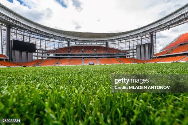 View of Ekaterinburg Arena in Yekaterinburg on May 24, 2018. - The 35,000-seater stadium will host four group matches of the 2018 FIFA World Cup.