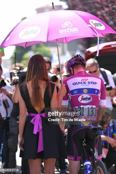 Start / Elia Viviani of Italy and Team Quick-Step Floors Purple Points Jersey / Miss / Hostess / Photographers / during the 101st Tour of Italy 2018,...
