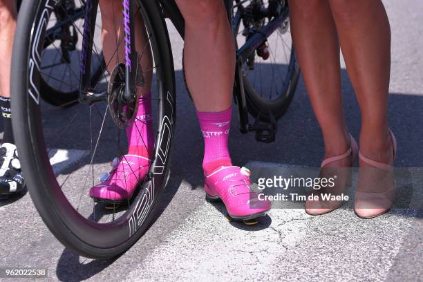 Start / Elia Viviani of Italy and Team Quick-Step Floors Purple Points Jersey / Miss / Hostess / Illustration / Legs / during the 101st Tour of Italy...