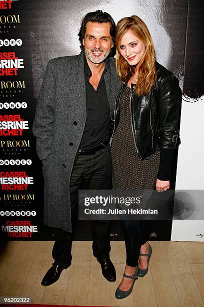 Christophe Barratier and Nora Arnezeder attend the Mesrine party at the VIP Room Theater on november 13, 2008 in Paris, France.