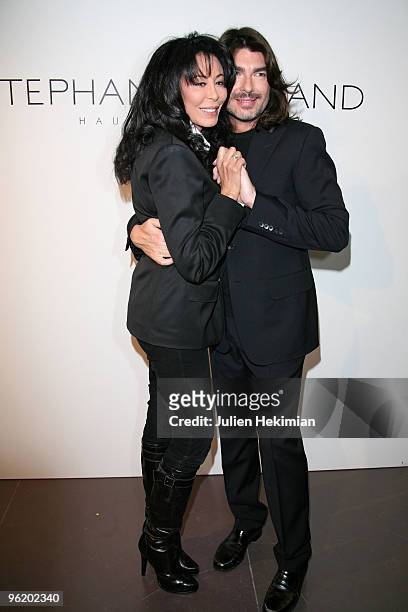 Yasmina Benguigui and Stephane Rolland pose as they attend the Stephane Rolland Haute Couture show as part of the Paris Fashion Week S/S 2010 at Cite...