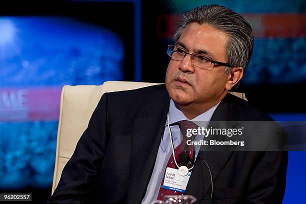 Arif M. Naqvi, founder and chief executive officer of Abraaj Capital Ltd. Of the United Arab Emirates , listens during a panel discussion on day one...