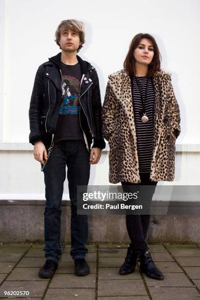 Laura-Mary Carter and Steven Ansell of Blood Red Shoes pose for a group portrait on January 22, 2010 in Amsterdam, Netherlands.