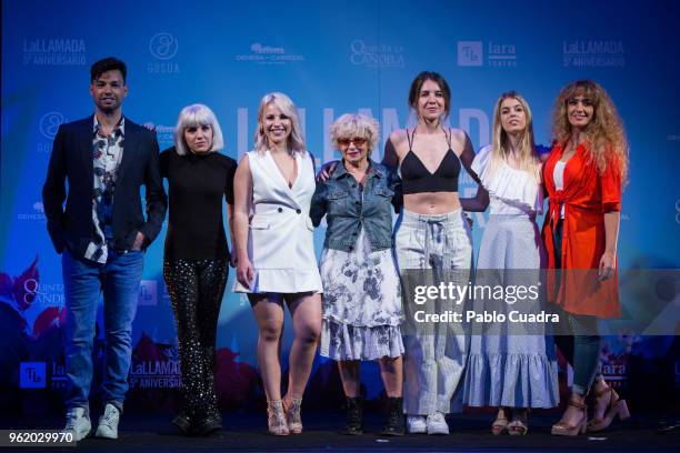 Paco Arrojo, Angy Fernandez, Luca Gil, Alicia Orozco ,Andrea Guasch, Nerea Rodriguez and Erika Bleda attend the 'La Llamada' photocall at Lara...