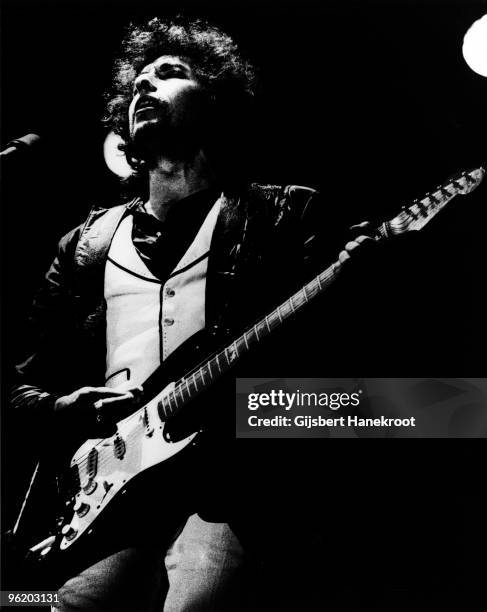 Bob Dylan performs live on stage at the Feijenoord Stadion, Rotterdam, Holland during his 'Still On The Road' World Tour