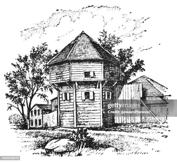 fort vancouver in vancouver, washington, united states - 19th century - vancouver stock illustrations