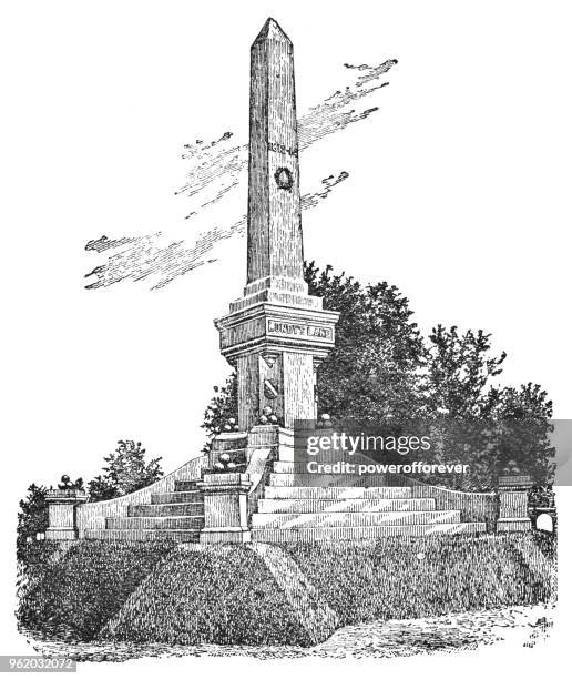 the lundy's lane monument in niagara falls, ontario, canada - 19th century - canadian war memorial stock illustrations