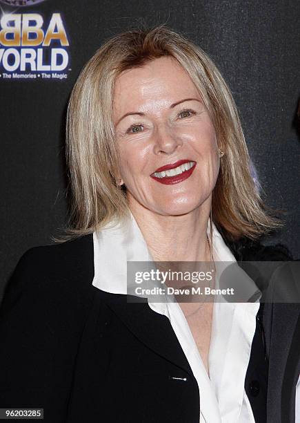 Anni-Frid Lyngstad and other celebrities attended the ABBA World exhibition which opened on January 26, 2010 at Earls Court, London, UK