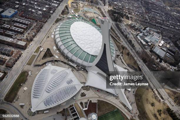 the olympic stadium in montreal. - montreal olympic stadium 個照片及圖片檔