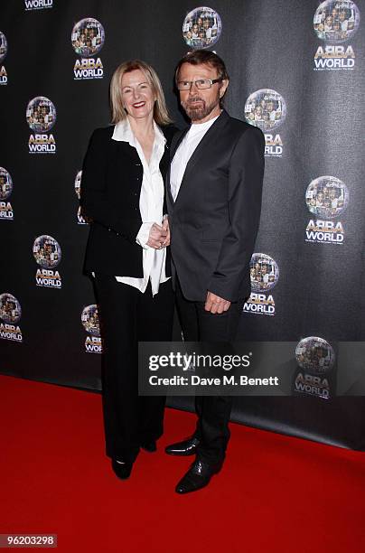 Anni-Frid Lyngstad, Bjorn Ulvaeus and other celebrities attended the ABBA World exhibition which opened on January 26, 2010 at Earls Court, London, UK