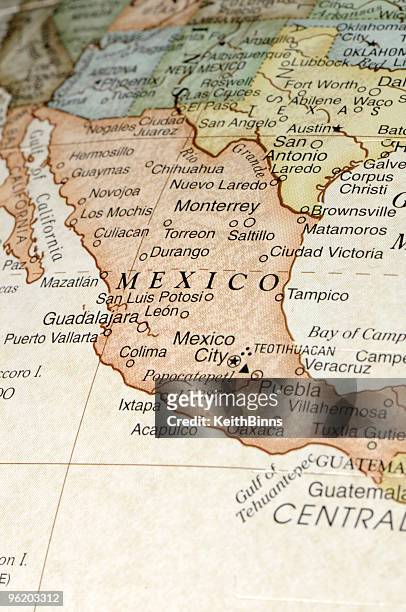 mexico map - tlaxcala state stock pictures, royalty-free photos & images