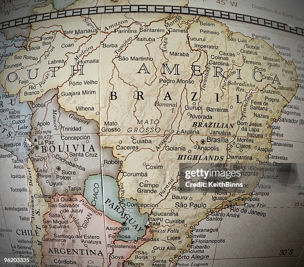 brazil - paraguay map stock pictures, royalty-free photos & images