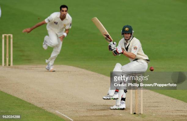 Tim Paine of Australia avoids a delivery from Pakistan's Umar Gul during the 2nd Test match between Australia and Pakistan at Headingley, Leeds, 23rd...