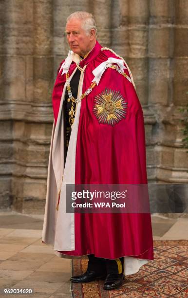 Prince Charles, Prince of Wales attends the Order of the Bath service at Westminster Abbey on May 24, 2018 in London, England. Prince Charles...