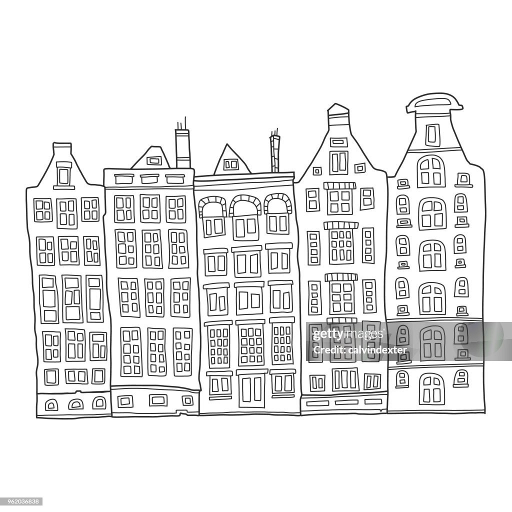 Mão desenhadas edifícios