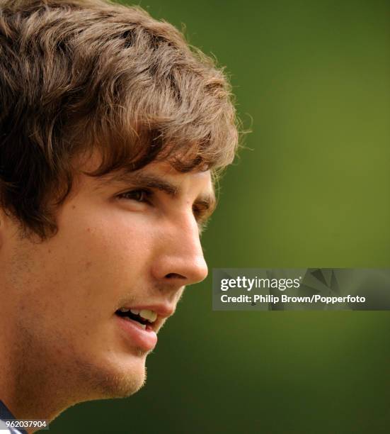 Steven Finn of England takes a break during training session before the 5th NatWest Series One Day International between England and Australia at...