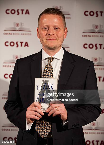 Patrick Ness, winner of the children's book award with Ask And The Answer, arrives for the Costa Book Awards 2010, at The Quaglino Restaurant on...