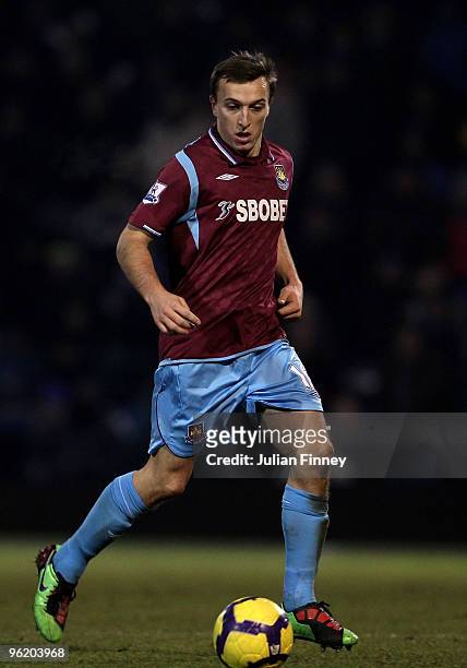 Mark Noble of West Ham in action during the Barclays Premier League match between Portsmouth and West Ham United at Fratton Park on January 26, 2010...
