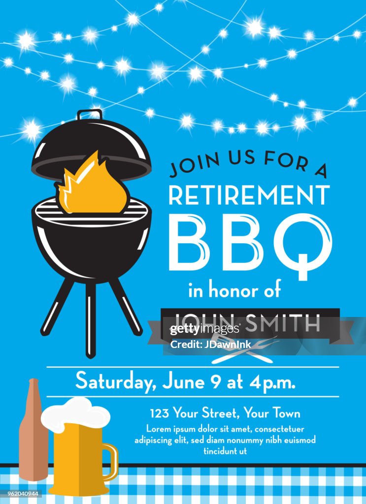 Barbecue Retirement Party invitation design template