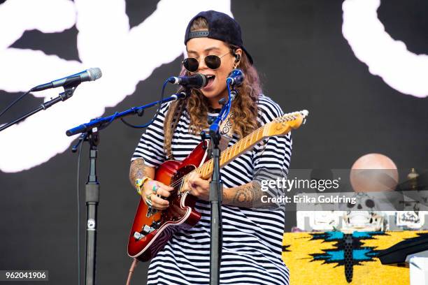 Tash Sultana performs during Hangout Music Festival on May 18, 2018 in Gulf Shores, Alabama.