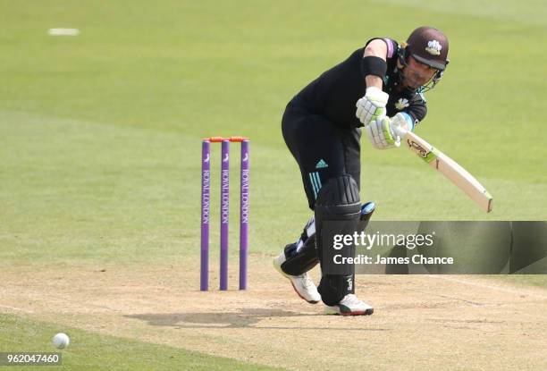 Dean Elgar of Surrey bats during the Royal London One-Day Cup match between Surrey and Gloucestershire at The Kia Oval on May 23, 2018 in London,...