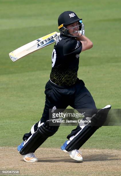 Ryan Higgins of Gloucestershire bats during the Royal London One-Day Cup match between Surrey and Gloucestershire at The Kia Oval on May 23, 2018 in...