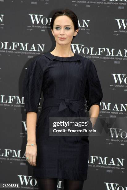 Emily Blunt attends a photocall for 'The Wolfman' at La Casa Del Cinema on January 27, 2010 in Rome, Italy.