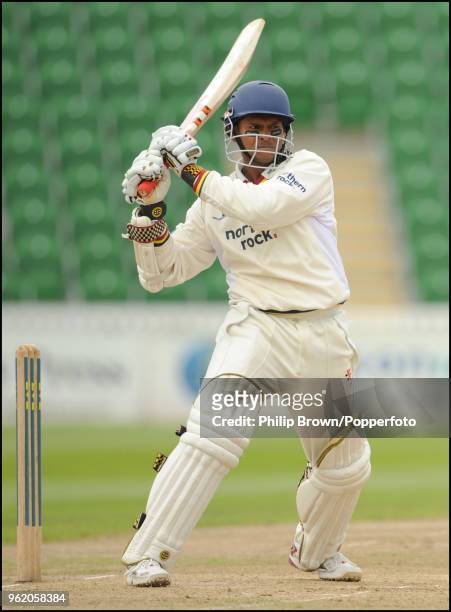 Shivnarine Chanderpaul batting for Durham during his innings of 93 runs in the LV County Championship match between Somerset and Durham at Taunton,...