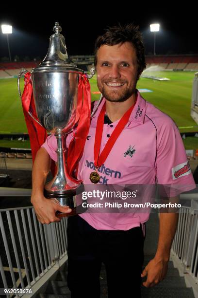 Dirk Nannes of Middlesex stands with the Twenty20 Cup after Middlesex won the Twenty20 Cup Final against Kent at the Rose Bowl, Southampton, 26th...