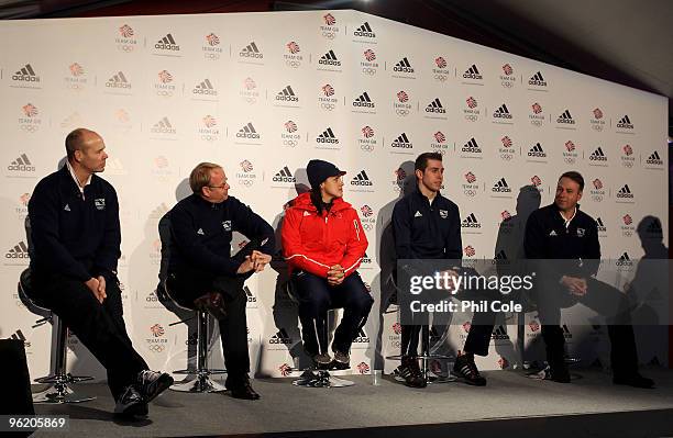 Clive Woodward, Team GB Deputy Chef de Mission - Performance, Mark England, Deputy Chef de Mission - Operations, Bobsleigher Nicola Minichiello,...