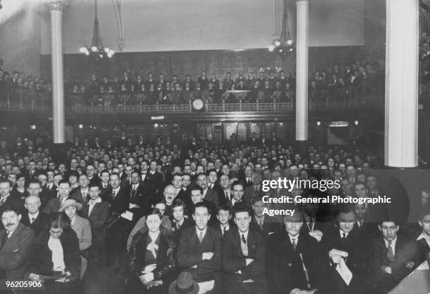An audience at the Arts Theatre Club, London, circa 1935.