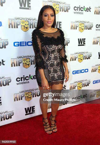 Angela Simmons attends WEtv and The Cast of "Growing Up Hip Hop" screening event and celebration at The London West Hollywood on May 22, 2018 in West...