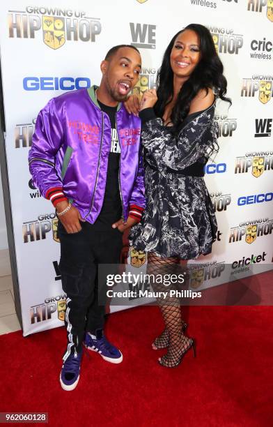 Joseph "JoJo" Simmons and Vanessa Simmons attend WEtv and The Cast of "Growing Up Hip Hop" screening event and celebration at The London West...