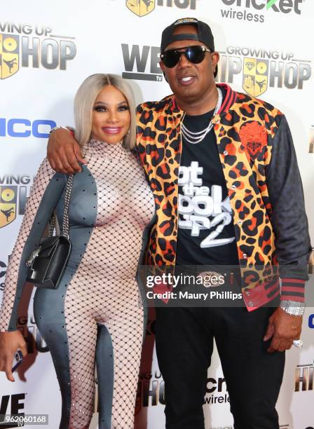 Sandy "Pepa" Denton and Master P attend WEtv and The Cast of "Growing Up Hip Hop" screening event and celebration at The London West Hollywood on May...