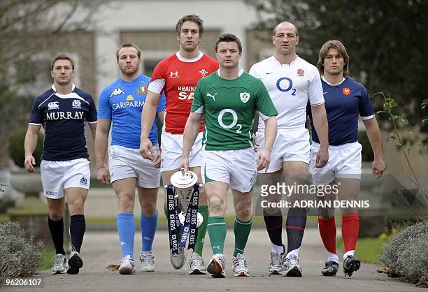 International rugby players , Scotland Captain Chris Cusiter, Italy Captain Leonardo Ghiraldini, Wales Captain Ryan Jones, Ireland Captain Brian...