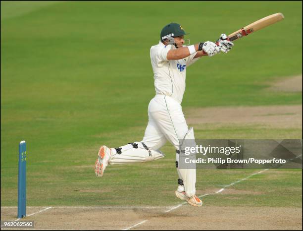 Ashwell Prince of Nottinghamshire hits out during the LV County Championship match between Nottinghamshire and Hampshire at Trent Bridge, Nottingham,...