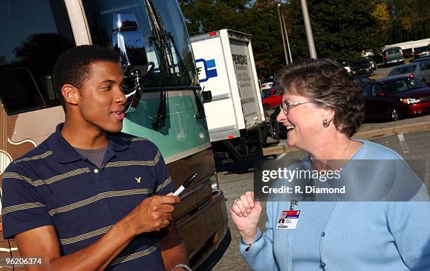 Errol Barnett and Rebecca Chambliss, principal of Chamblee High School