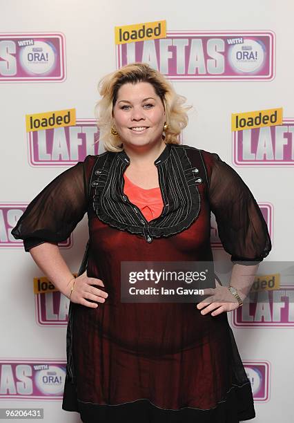 Katy Brand attends the Loaded LAFTA's at the Cuckoo Club on January 27, 2010 in London, England.