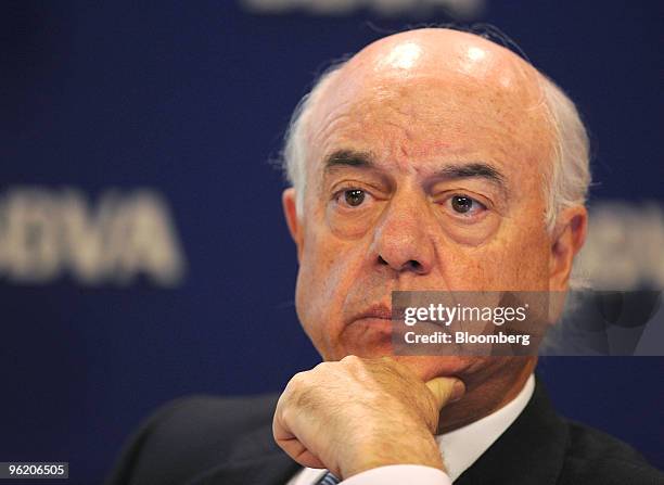 Francisco Rodriguez, chief executive officer of Banco Bilbao Vizcaya Argentaria SA , speaks at news conference in Madrid, Spain, on Wednesday, Jan....