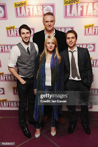 Greg Davis, James Buckley, Emily Head and Blake Harrison from "The Inbetweners" attend the Loaded LAFTA's at the Cuckoo Club on January 27, 2010 in...