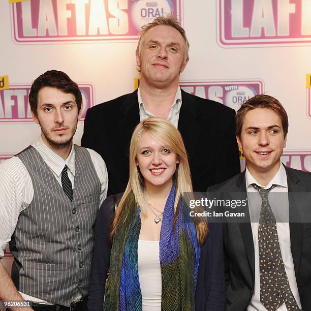 Greg Davis, James Buckley, Emily Head and Blake Harrison from "The Inbetweners" attend the Loaded LAFTA's at the Cuckoo Club on January 27, 2010 in...