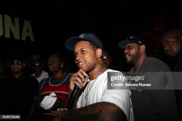 Swizz Beatz, Pusha T, and Chase B attend the Pusha T "Daytona" Album Listening Party at Public Arts at Public on May 23, 2018 in New York City.