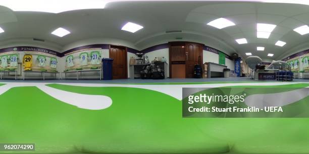 VfL Wolfsburg dressing room prior to the UEFA Womens Champions League Final between VfL Wolfsburg and Olympique Lyonnais on May 24, 2018 in Kiev,...