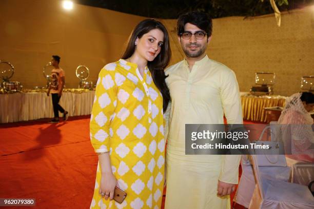 Samaira Farooq and Shahamat Mufti during Iftar party hosted by Mohsin Wali, physician to former President of India, on May 20, 2018 in New Delhi,...